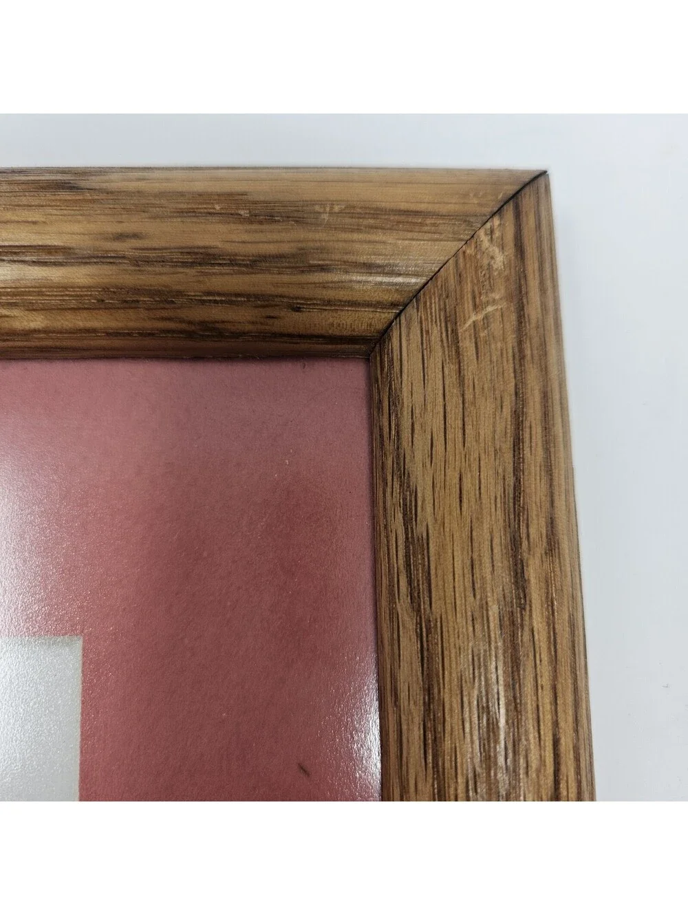 Vintage Solid Wood Wall Mount Picture Frame 8x10 Or Mat To 5x7 Dusty Pink Coral